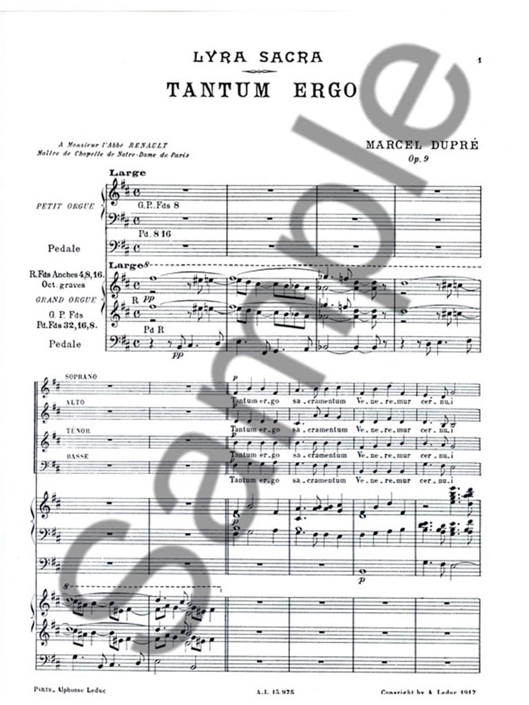 Marcel Dupre: 4 Motets Op.9, No.3: Tantum ergo