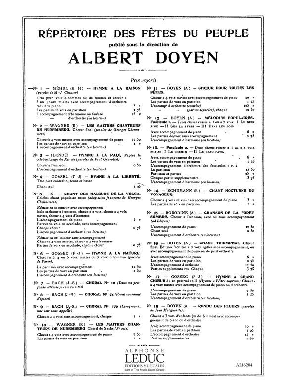 Hymne A La Raison-Repert Fetes Peuple