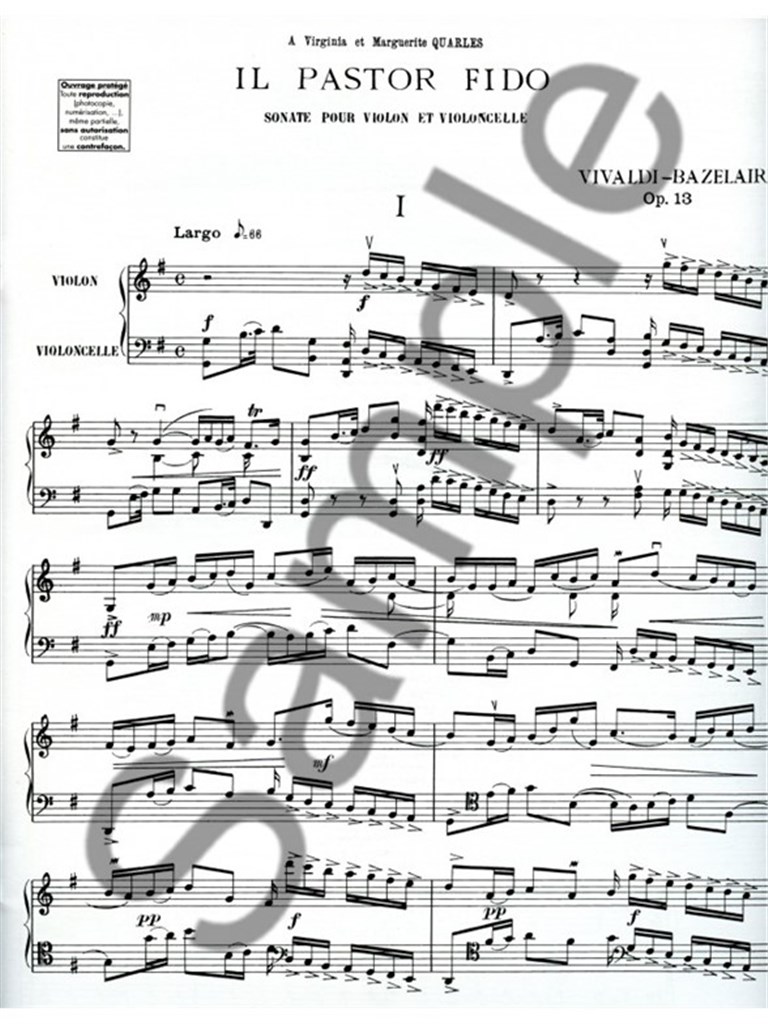 Il Pastor fido Op.13, Sonata