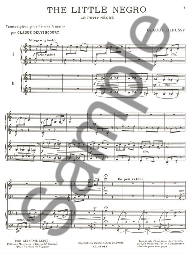 Le Petit Negre (Piano Duet)