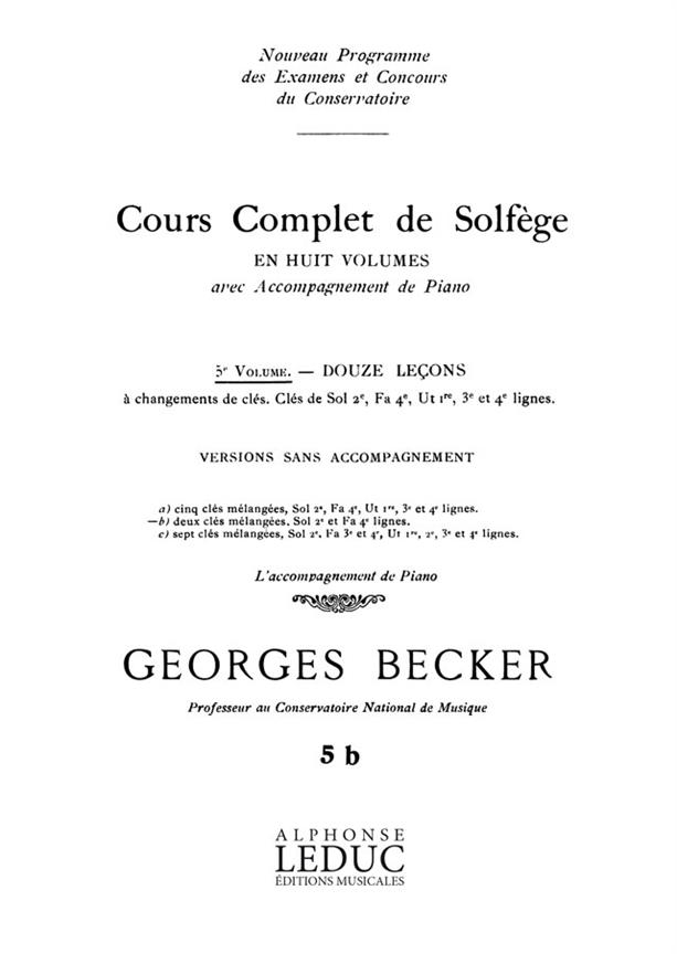 Cours Complet Solfege 5b Vol 5 12 Lec 2 Cles