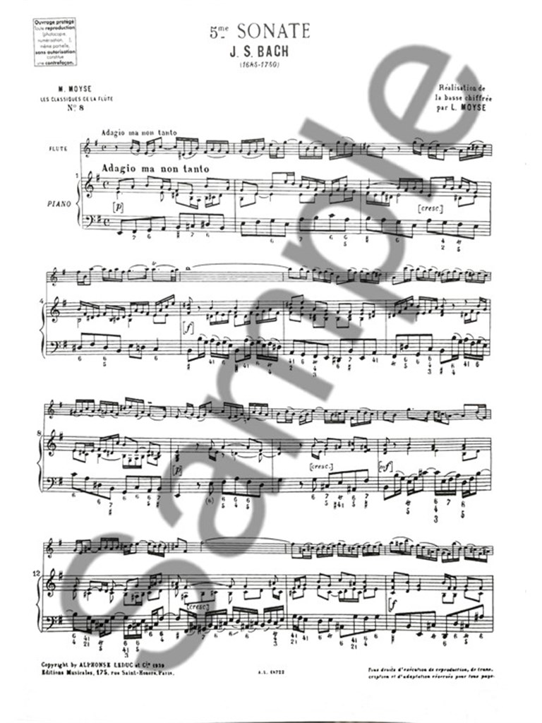 Sonata No.5, BWV1034 in E minor