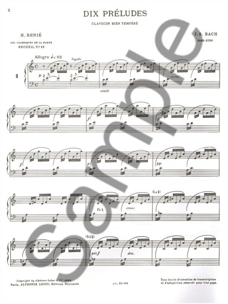 Ten Preludes, transcribed for Harp