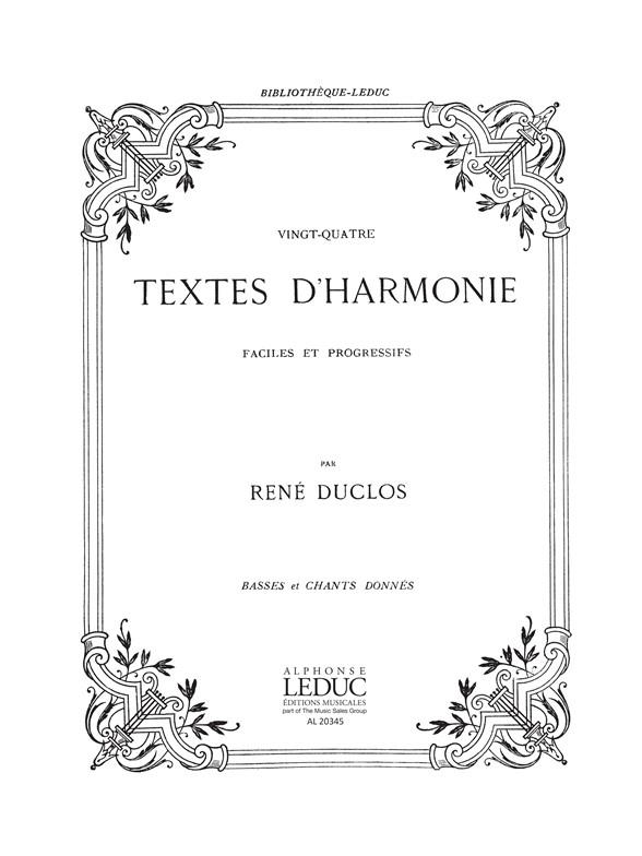 24 Textes D'harmonie Faciles Et Progressifs Basses