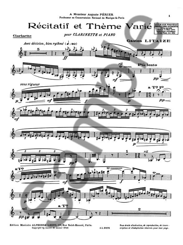 Recitatif Et Theme Varie