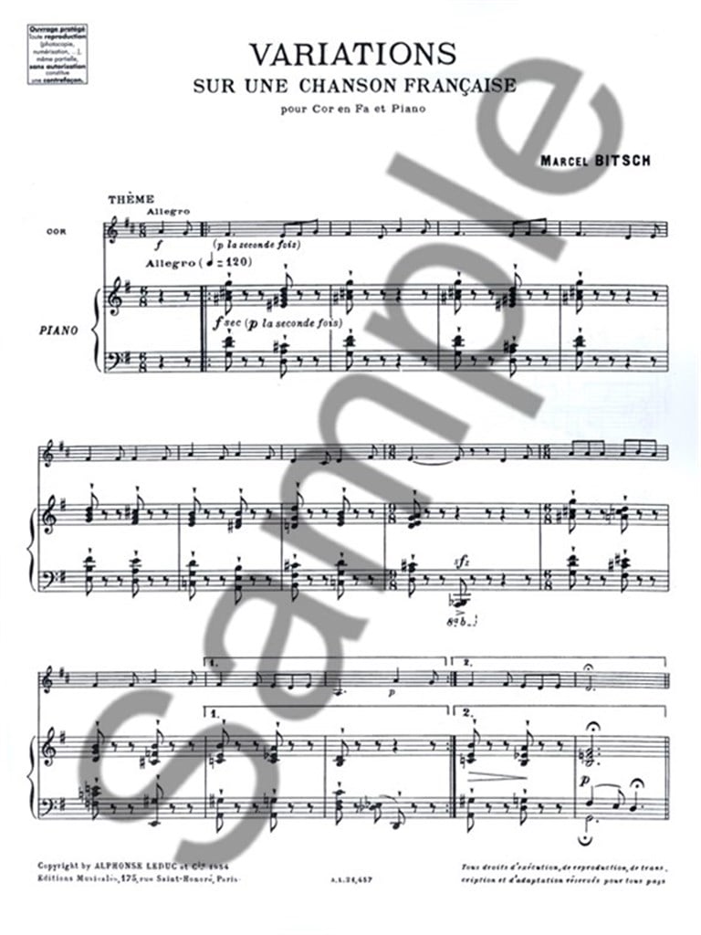 Variations sur un Chanson française