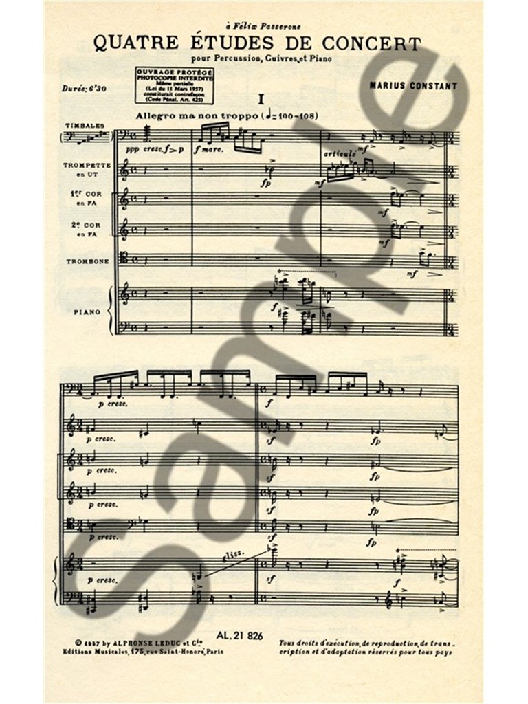 Marius Constant: 4 Etudes de Concert