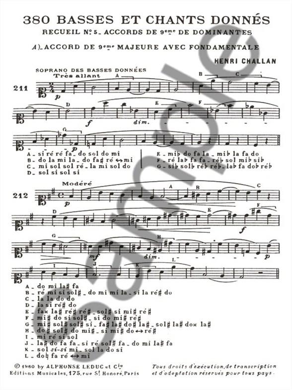 Henri Challan: 380 Figured Bass Exercises 5B