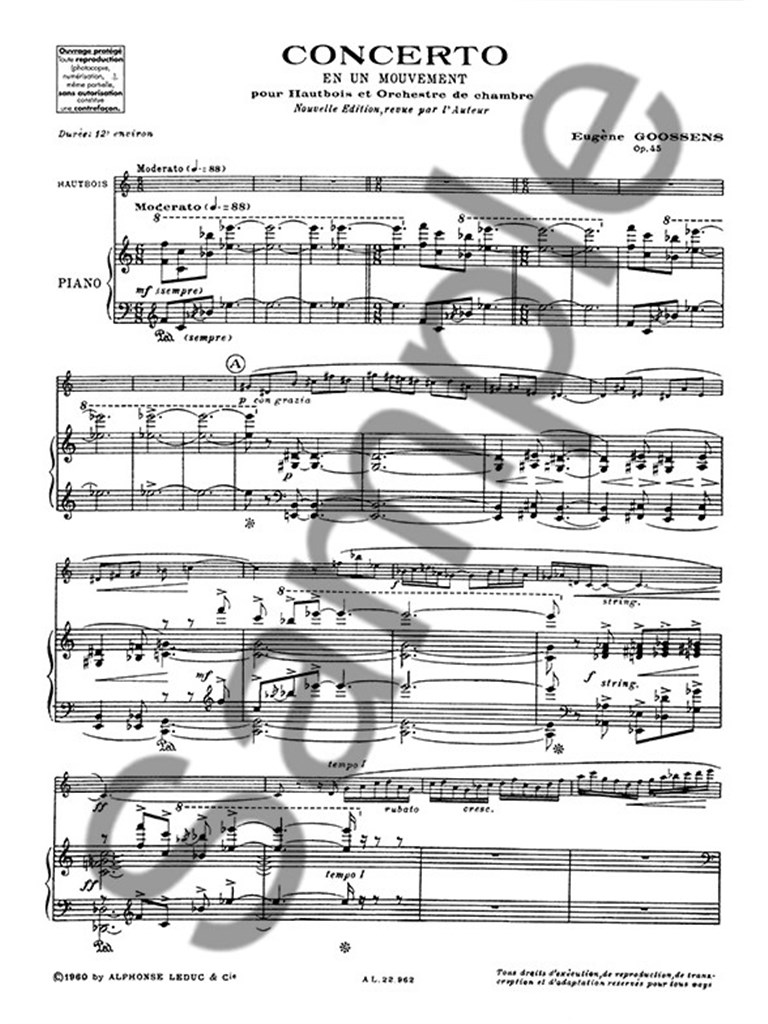 Eugene Goossens: Concerto en 1 Mouvement Op.45