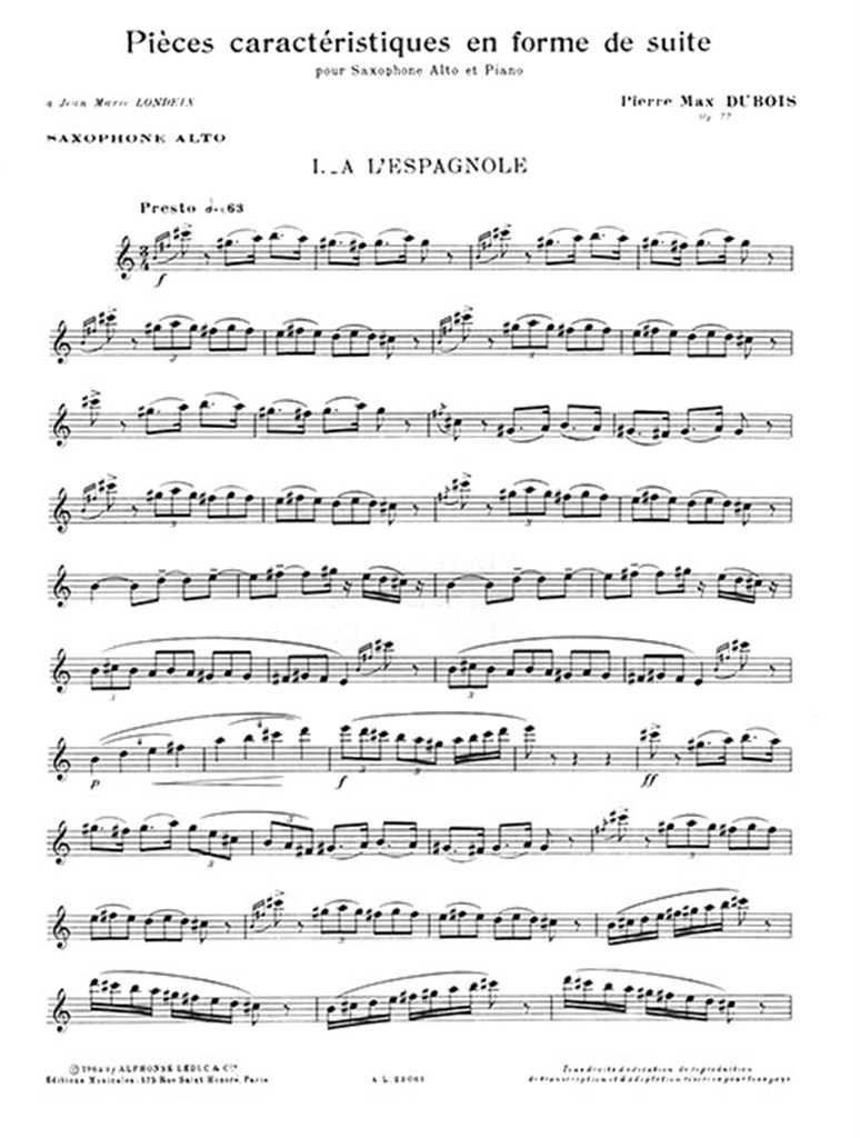 Pieces Caracteristiques en Forme de Suite