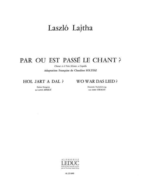 Par Ou Est Passe Le Chant
