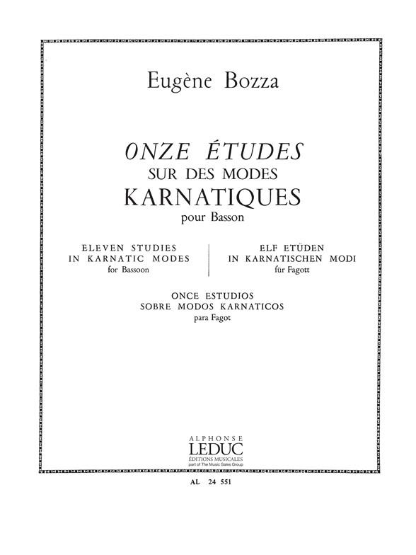 Eugene Bozza: 11 Etudes sur des Môdes karnatiques