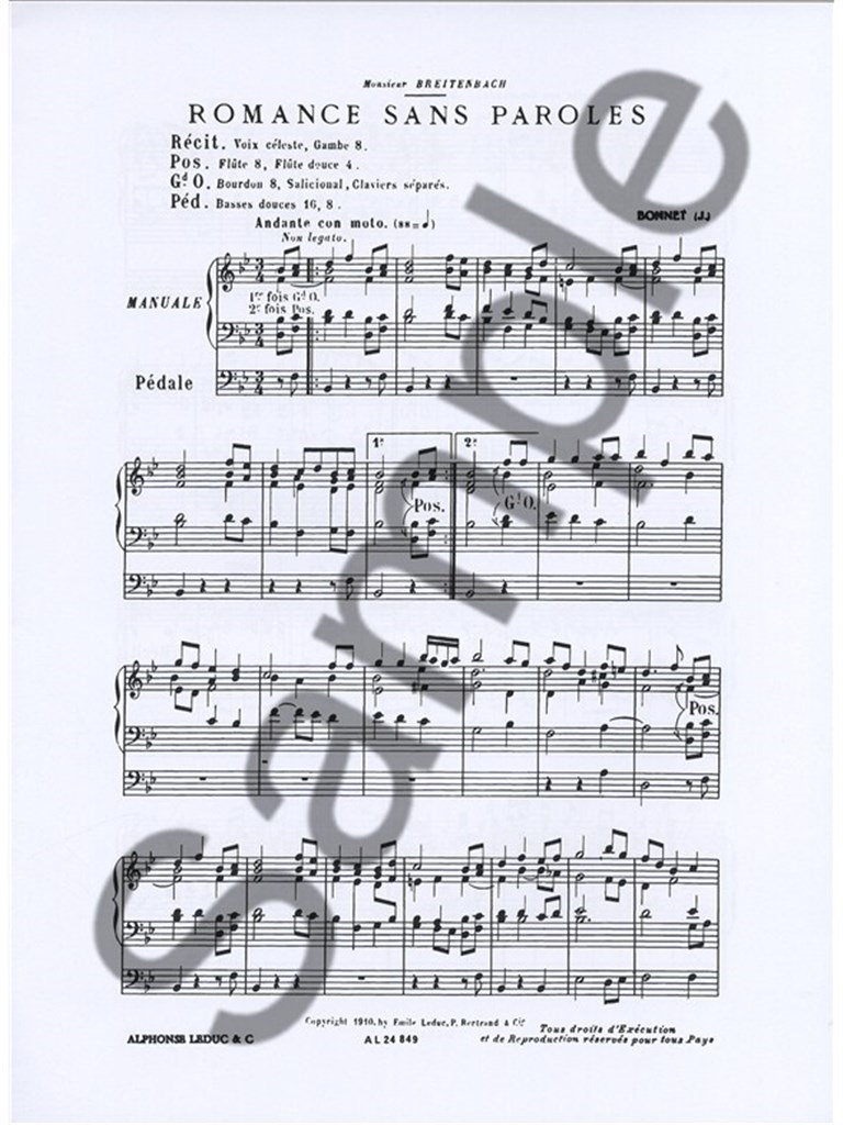 Romance Sans Paroles Op.7 No.8