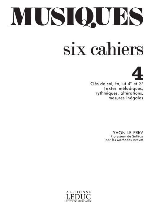 Musiques Volume 4 Cles De Sol Fa Ut 4eme Ut 3eme