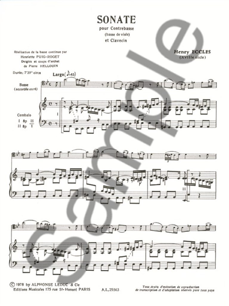 Sonate (Double Bass/Harpsichord)