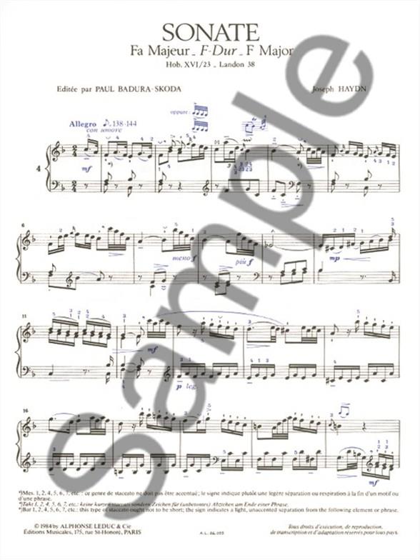 Sonata Hob.16 - Sujets de Fugues