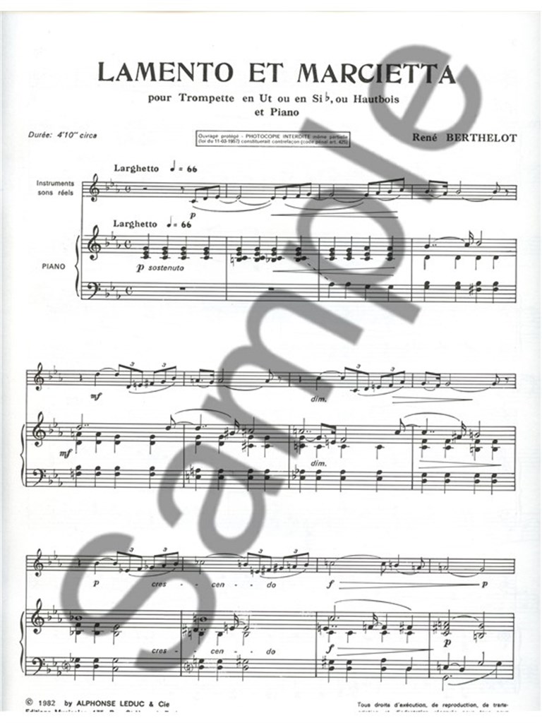 Rene Berthelot: Lamento et Marcietta