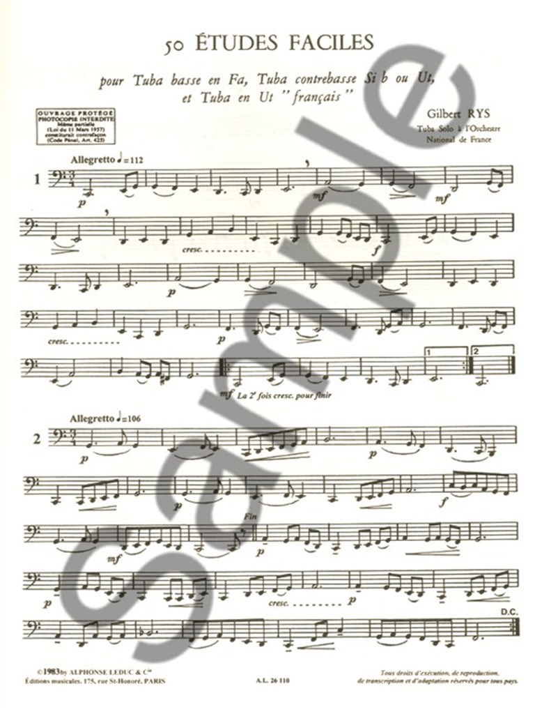 Gilbert Rys: 50 Etudes faciles
