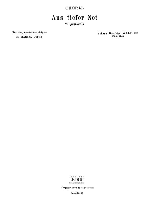 Choral:Aus Tiefer Not