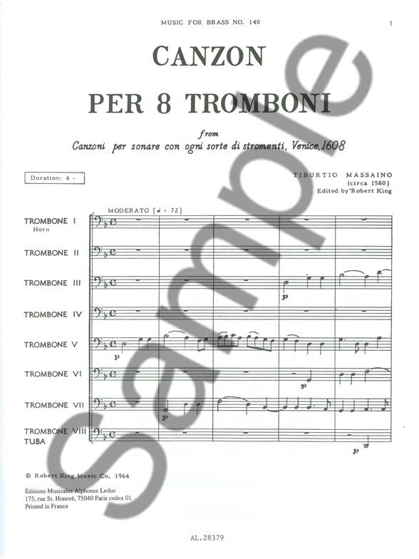 Massaino King Canzon 8 Trombones Mfb140