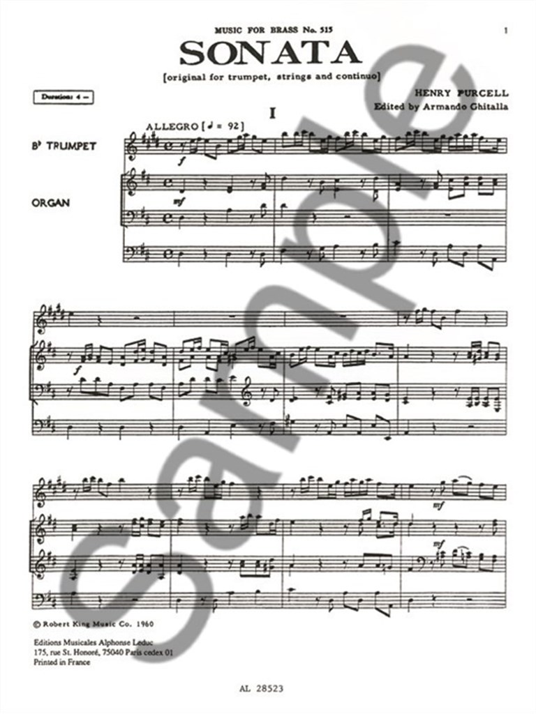 Sonata For Trumpet And Strings