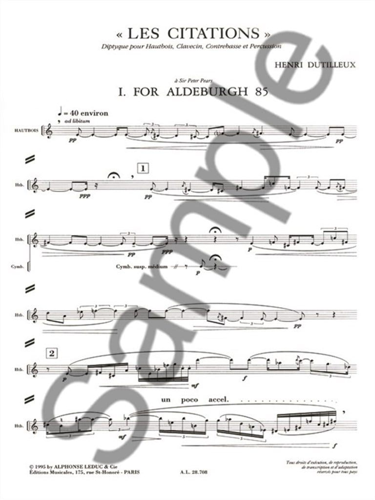 Henri Dutilleux: Les Citations