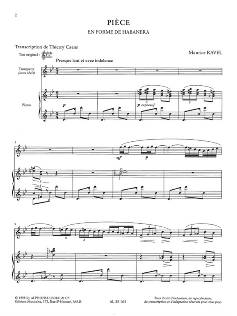 Piece En Forme De Habanera