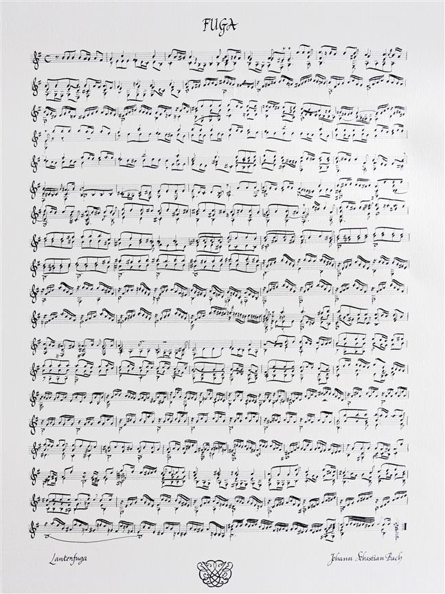Fugue, en mi mineur pour Luth Calligraphies Musica