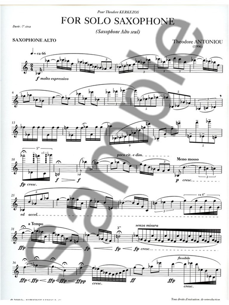 For Solo Saxophone