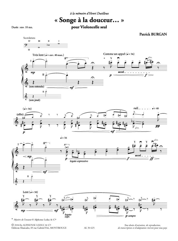 Songe À La Douceur (Cello)