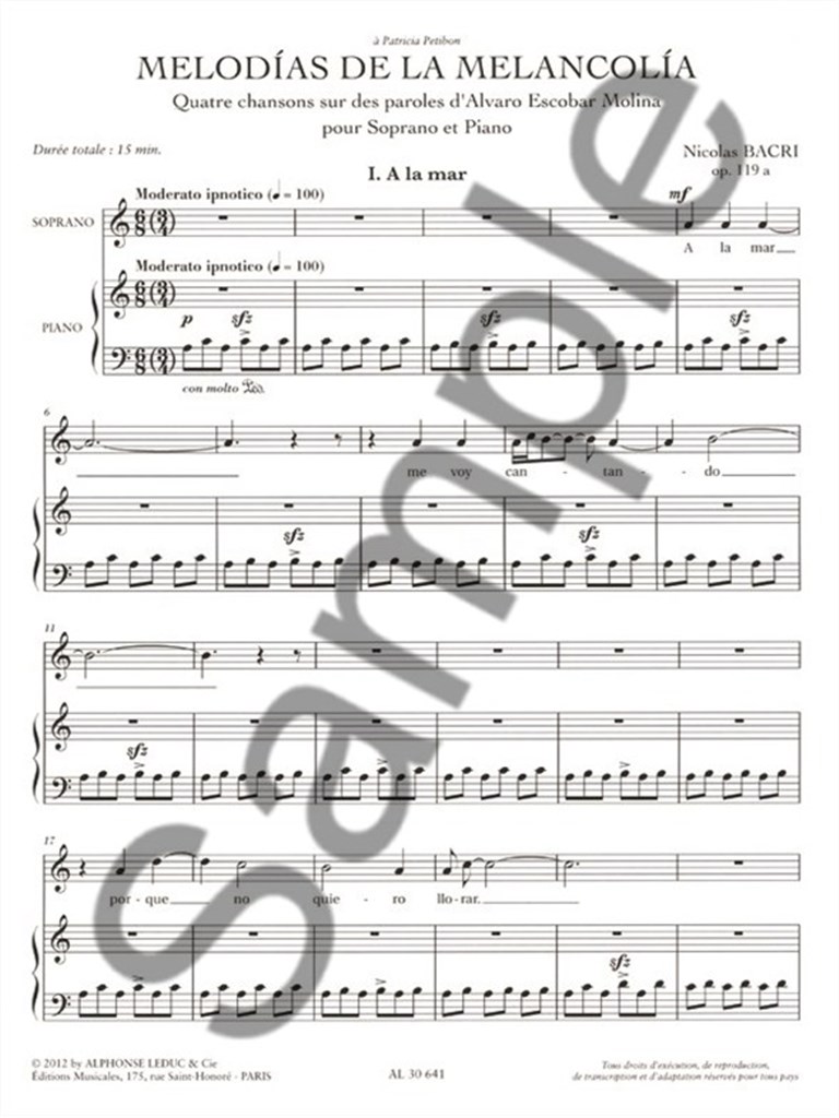 Melodies of Melancholy, for Soprano and Piano