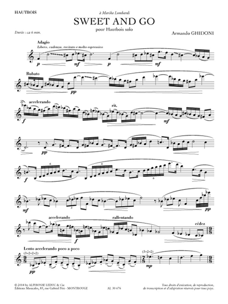 Sweet & Go - Oboe