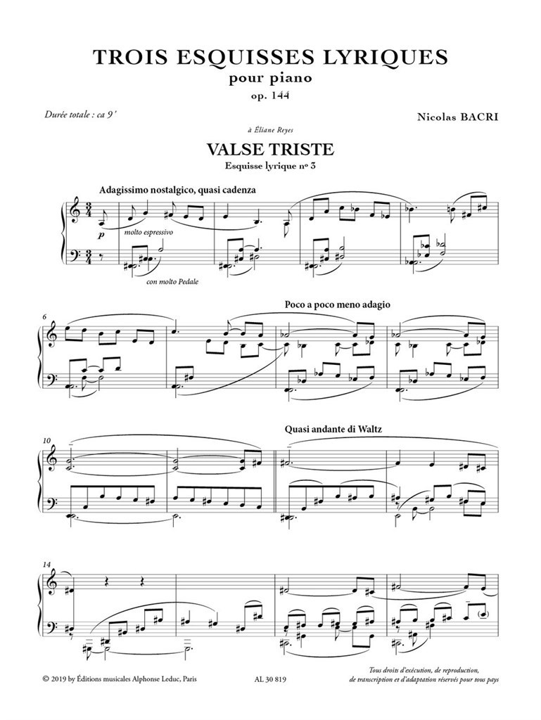 Trois Esquisses Lyriques Op.144