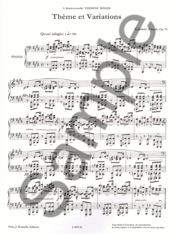 Theme Et Variations Op73