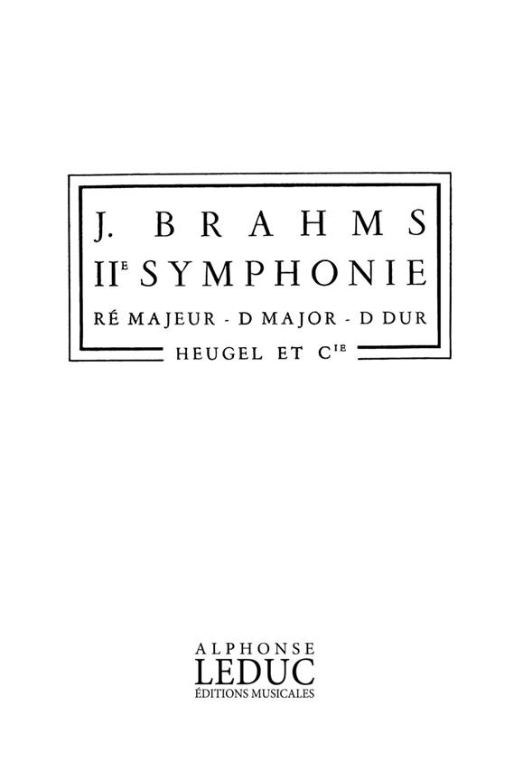 Symphonie N02 Op73 Re Majeur