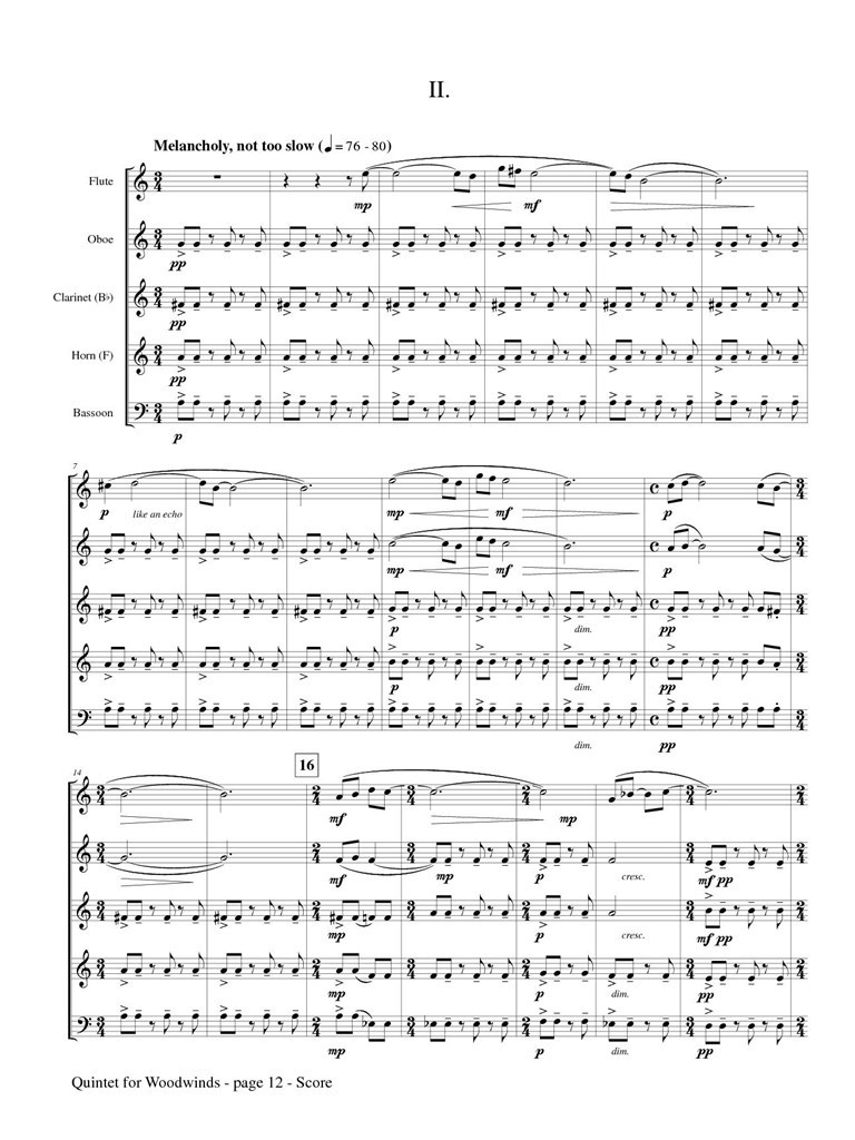 Quintet For Woodwinds