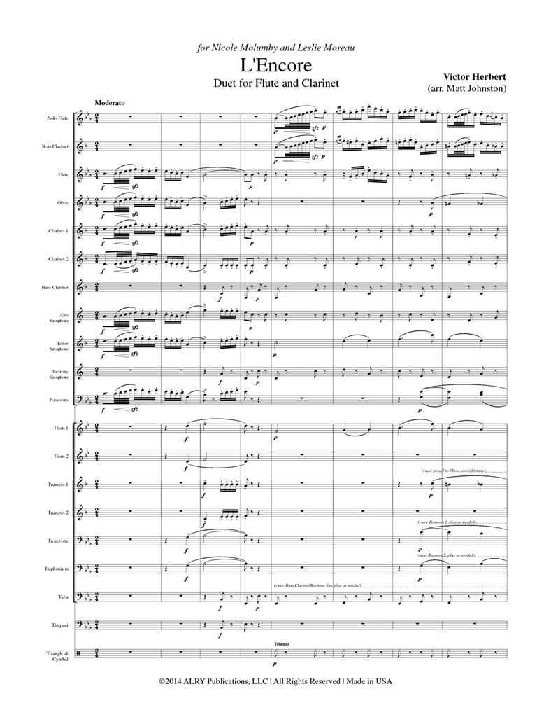 LEncore For Flute, Clarinet and Concert Band