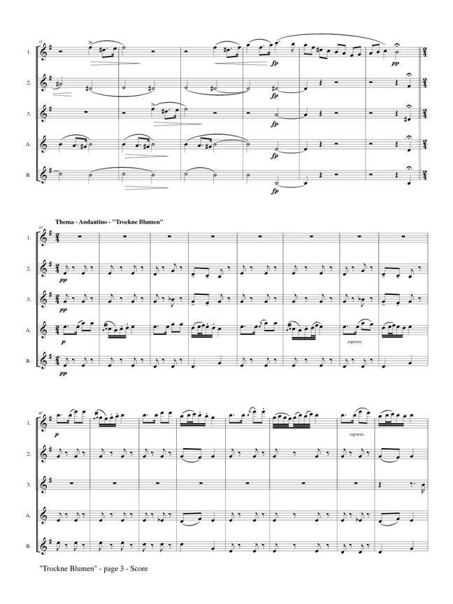 Trockne Blumen For Flute Quintet