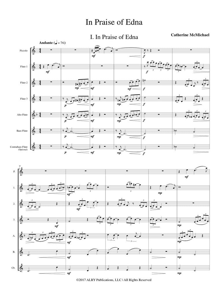 In Praise of Edna for Flute Choir