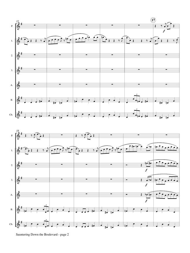 Sauntering Down the Boulevard for Flute Choir