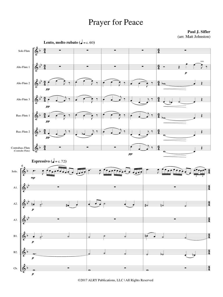Prayer for Peace for Flute Choir