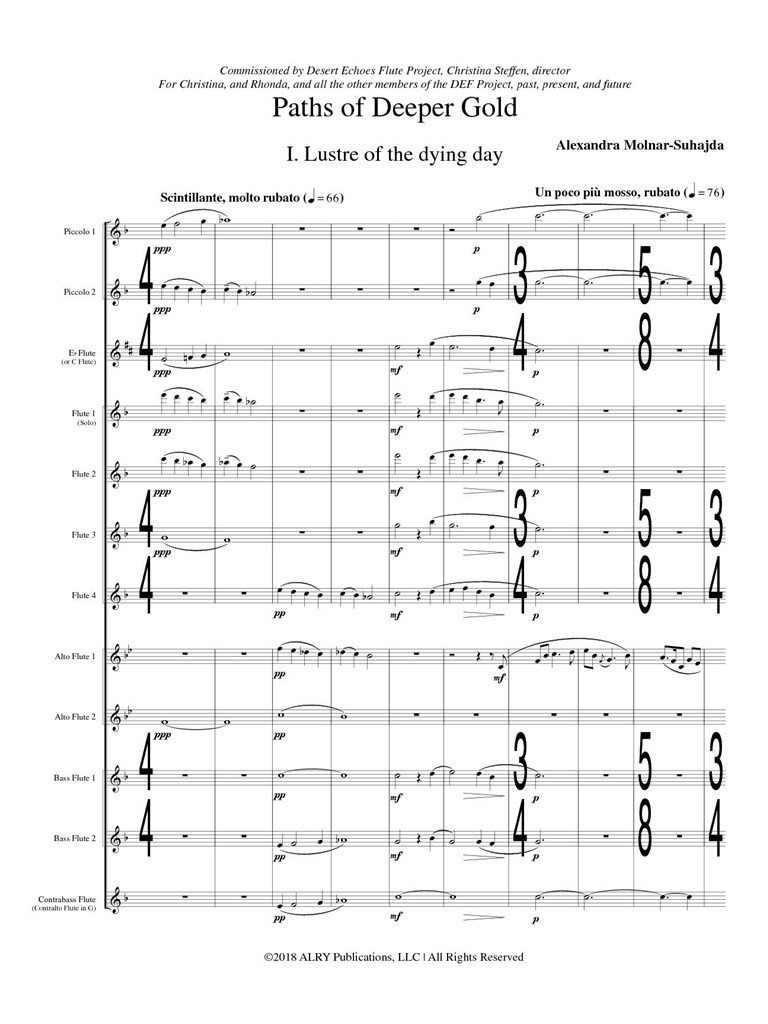 Paths of Deeper Gold for Flute Choir