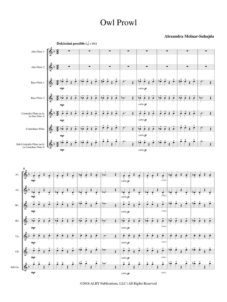 Owl Prowl for Flute Choir