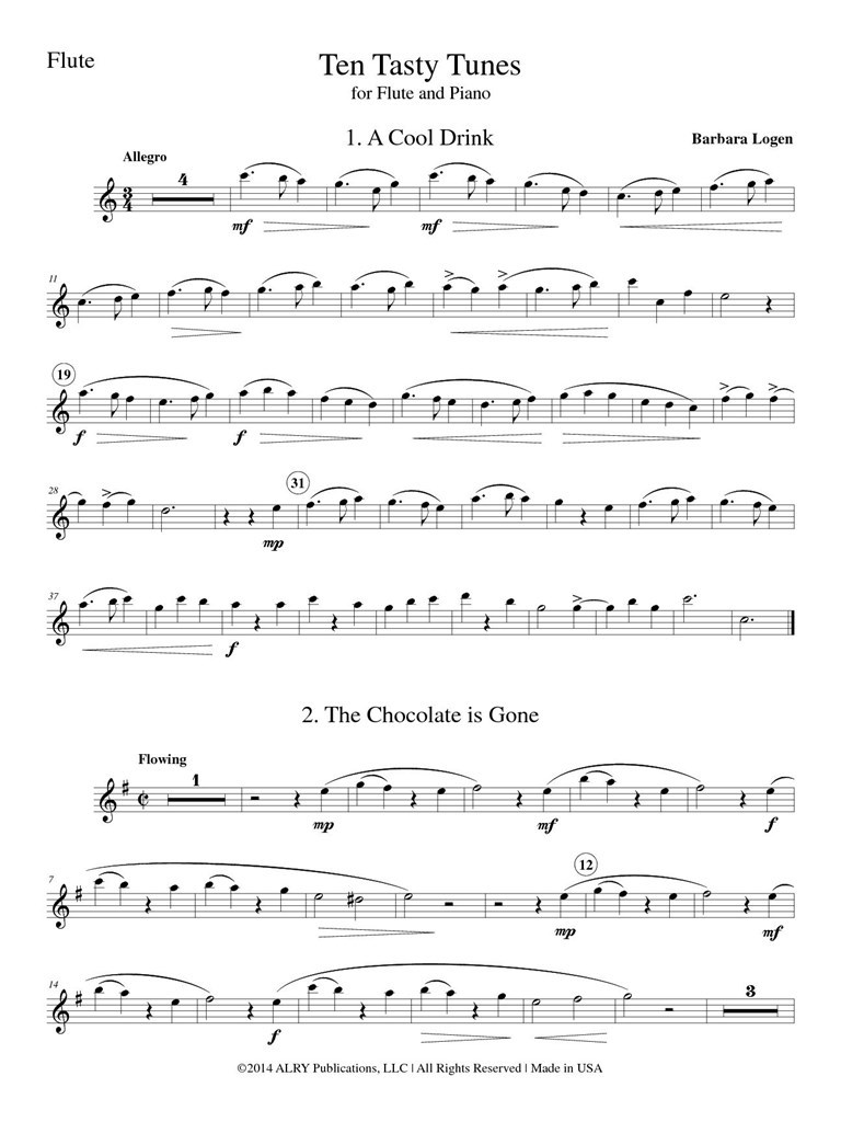 Ten Tasty Tunes For Flute and Piano