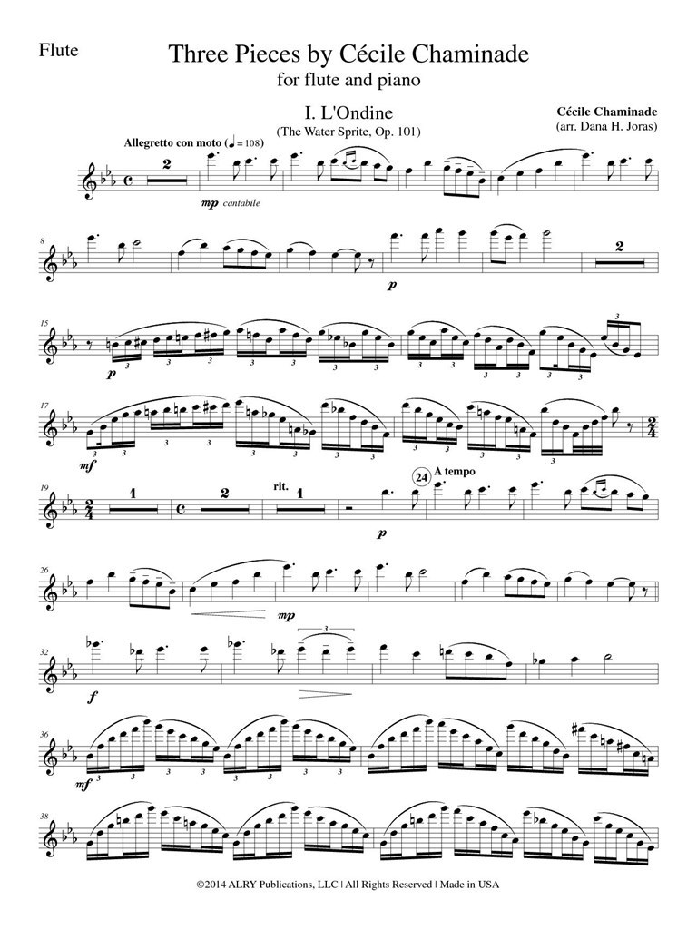 Three Pieces For Flute and Piano