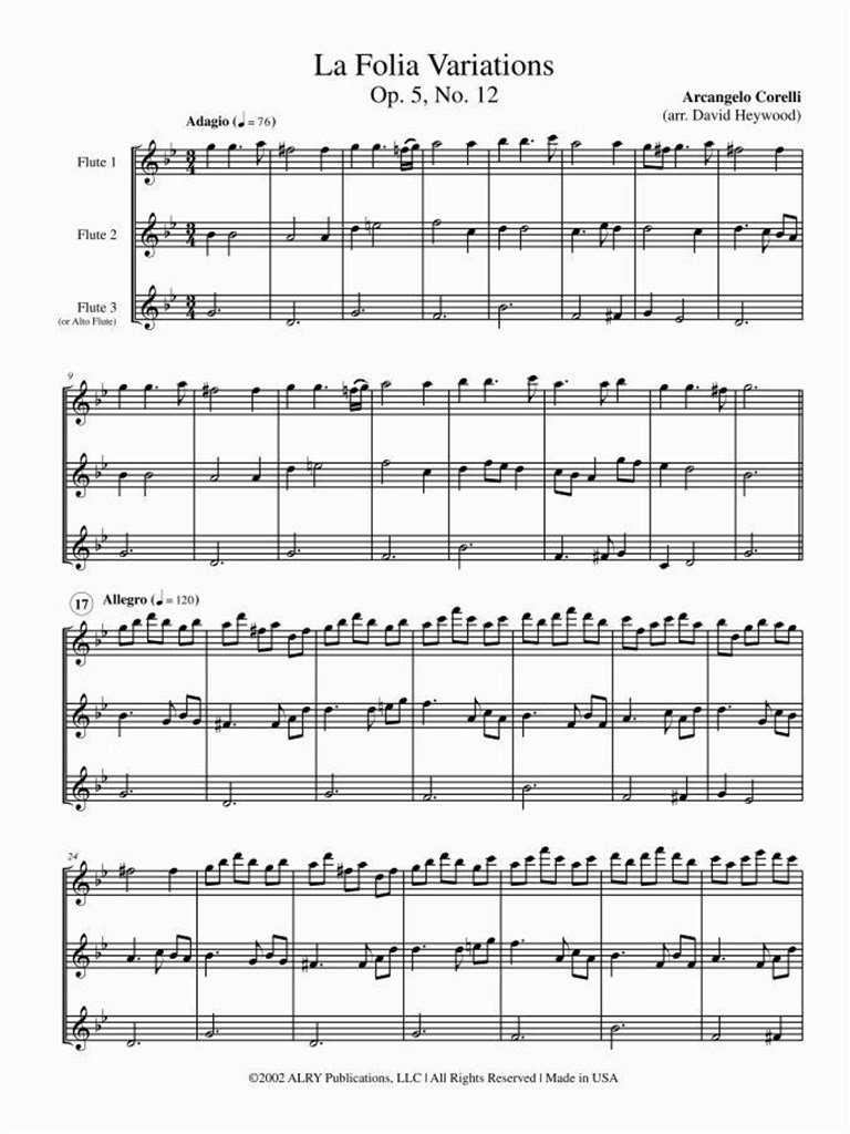La Folia Variations, Op. 5 No. 12