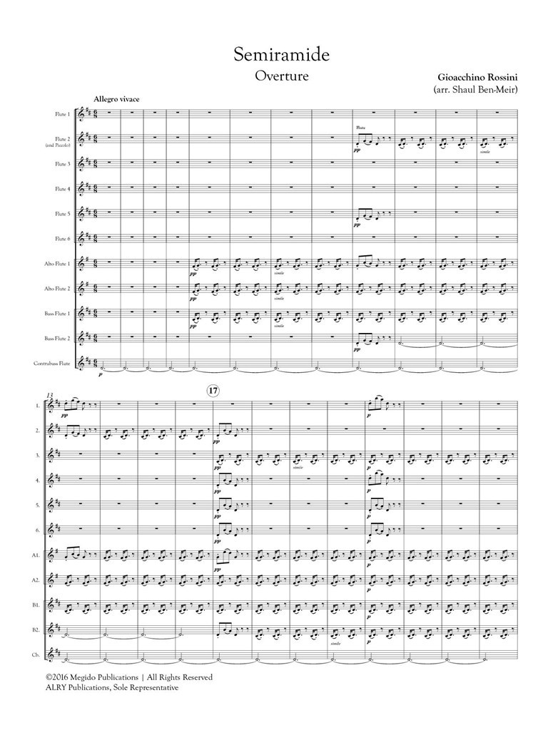 Semiramide Overture for Flute Orchestra