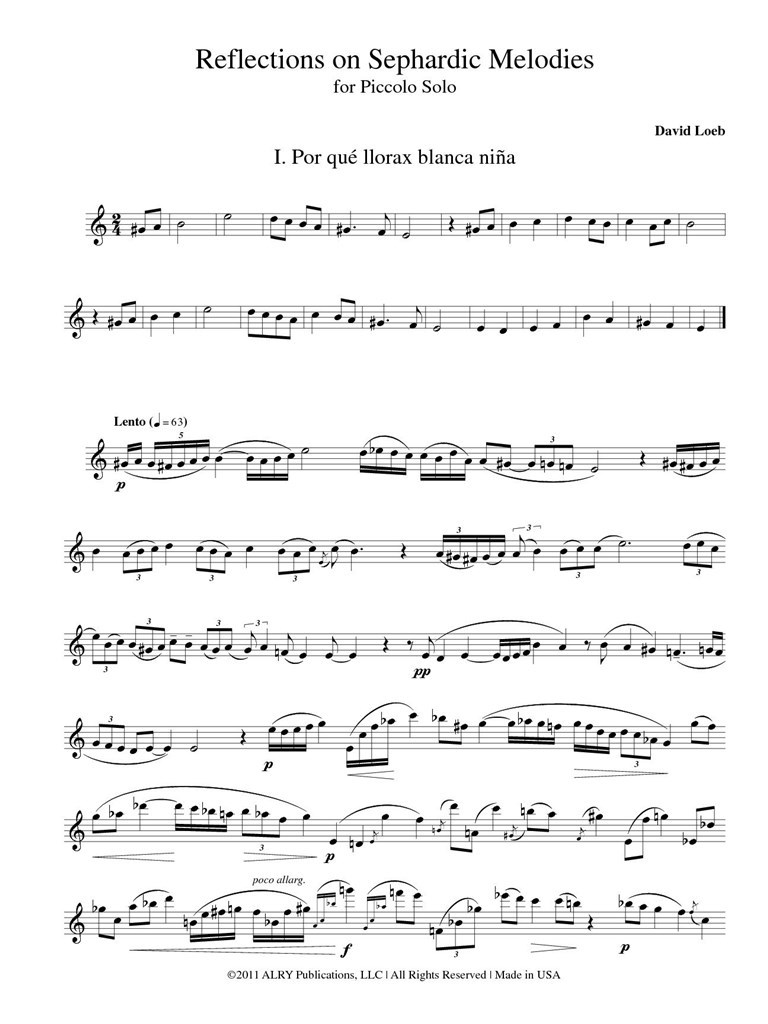 Reflections On Sephardic Melodies