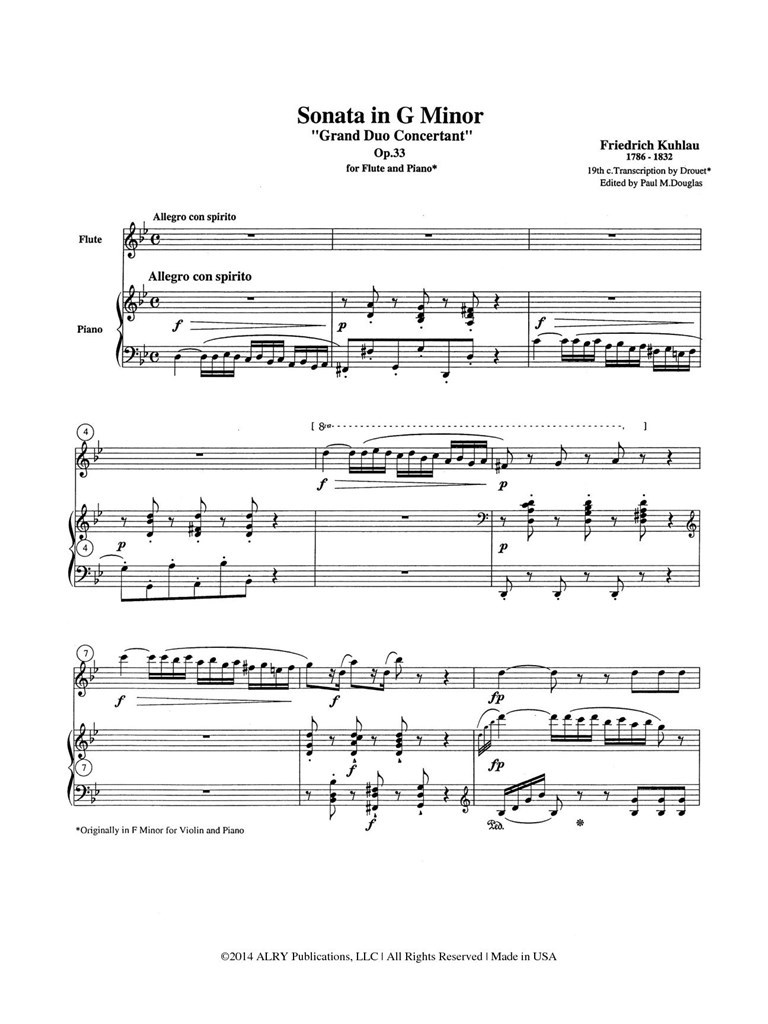 Sonata In G Minor, Op. 33 Grand Duo Concertant