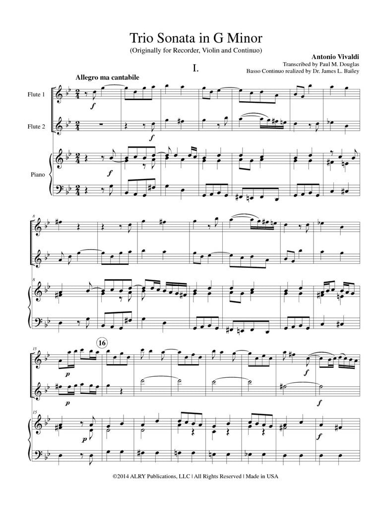 Trio Sonata In G Minor